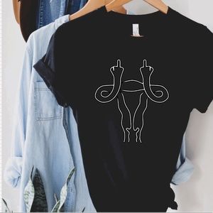 Middle Finger Uterus T- Shirt